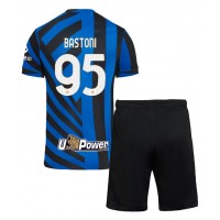 Inter Milan Alessandro Bastoni #95 Fußballbekleidung Heimtrikot Kinder 2024-25 Kurzarm (+ kurze hosen)